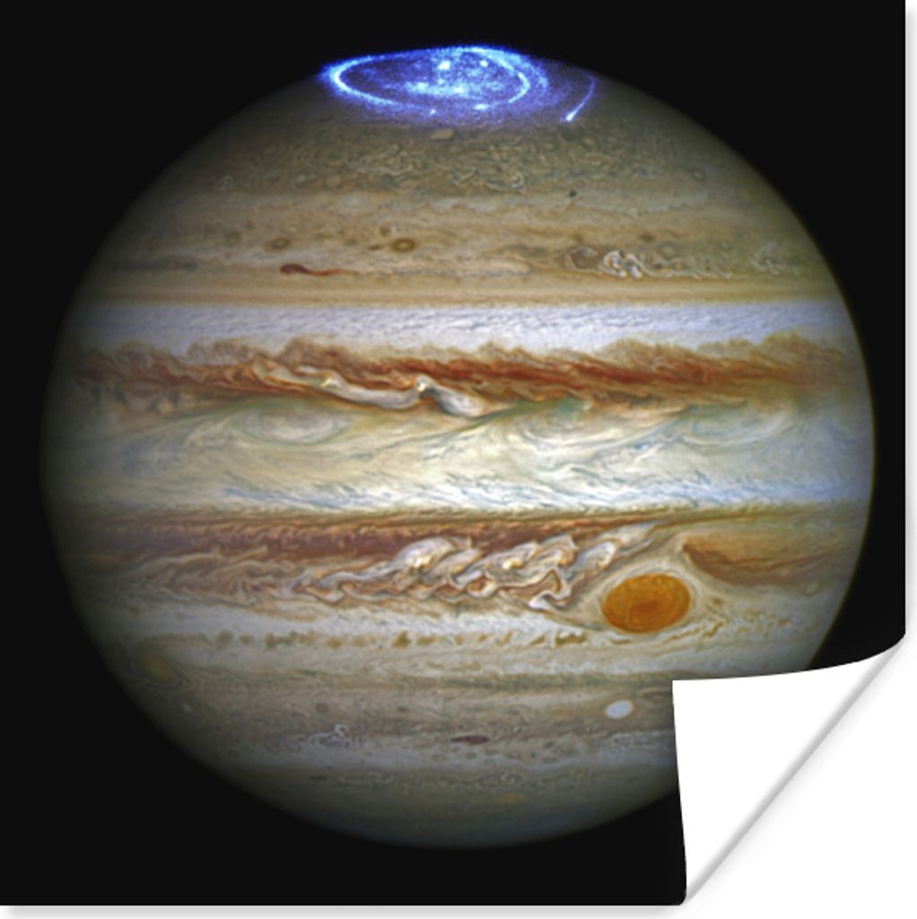 MuchoWow Poster Jupiter - Nordlichter - Universum 30x30 cm - Wandposter - Printing