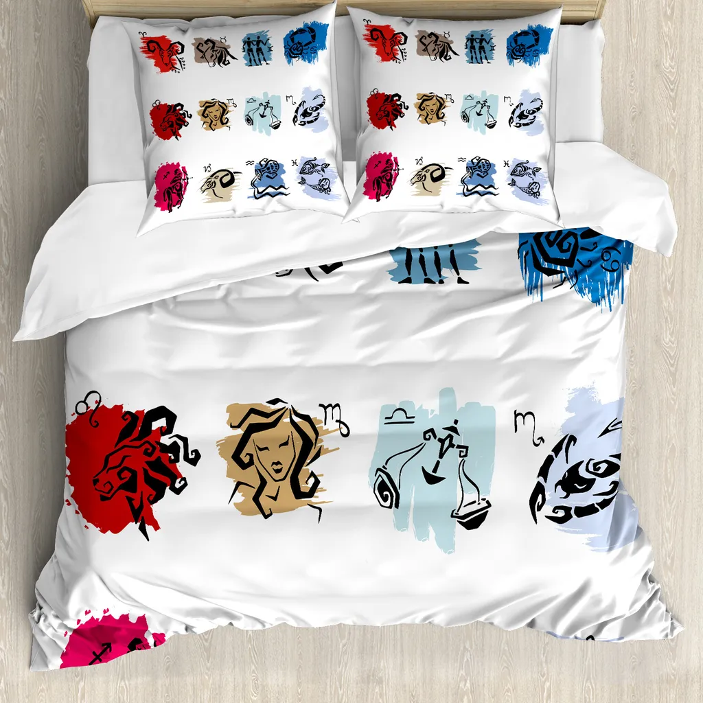 Set Copripiumino Segni Zodiacali ABAKUHAUS 155x220 Multicolore