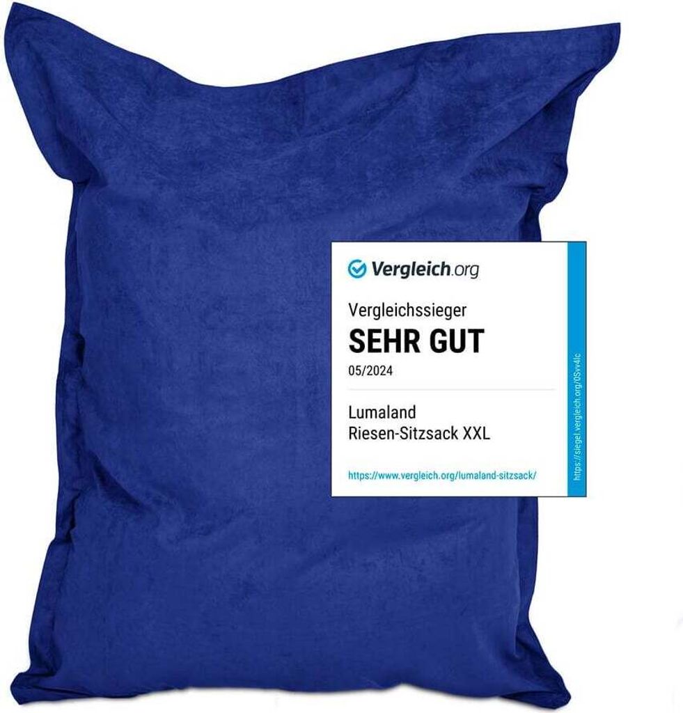 Lumaland XXL Microvelours Sitzsack - 380L - 140 x 180 cm - Produktbild 
