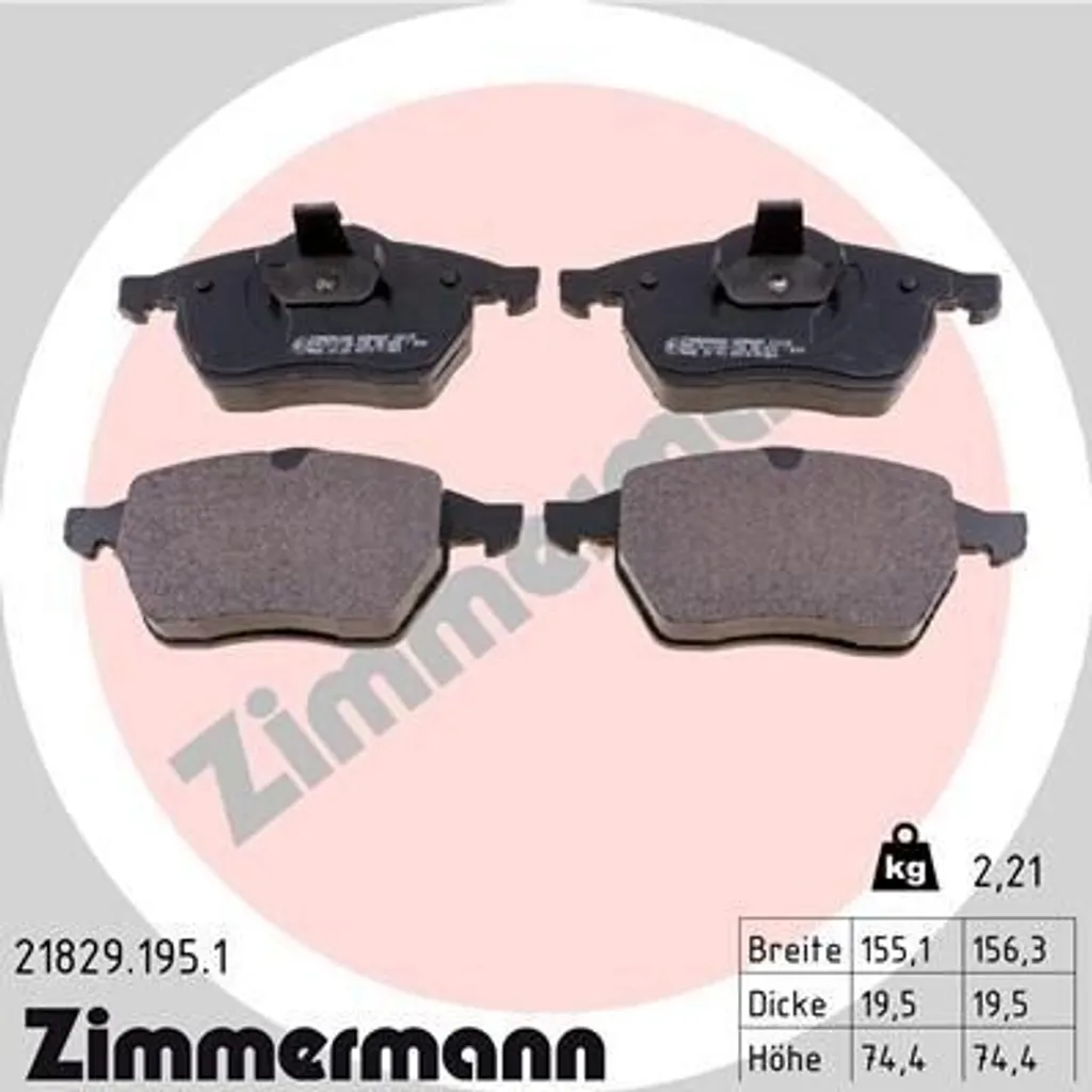 Plaquettes de frein Zimmermann 21829.195.1 pour Opel Vectra B J96