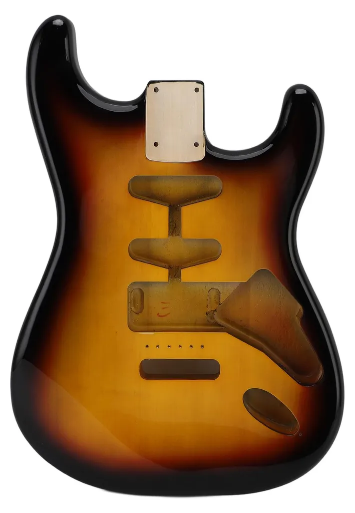 Corps de guitare pour projet personnalisé ST en peuplier HSH Sunburst