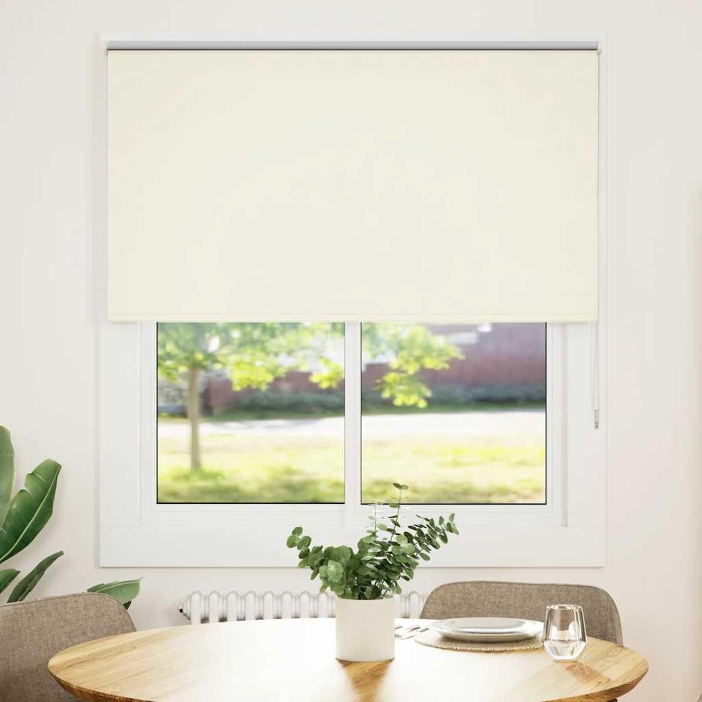 vidaXL Verdunkelungsrollo Cremeweiß 125x175cm Stoffbreite 121,6cm