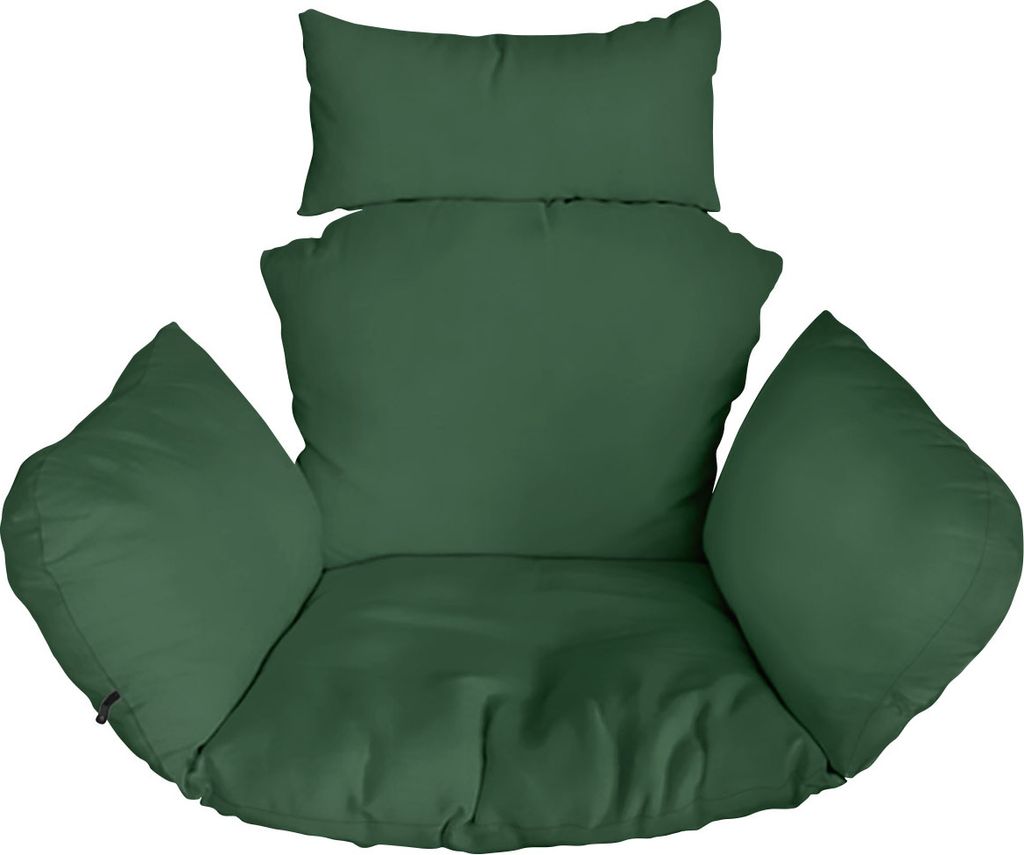 Hängesessel Kissen, Polster, Auflage für Polyrattan / Rattan Hängeschaukel, Hängekorb, Schaukel Korb, Rückenkissen in der farbe Grün [114]