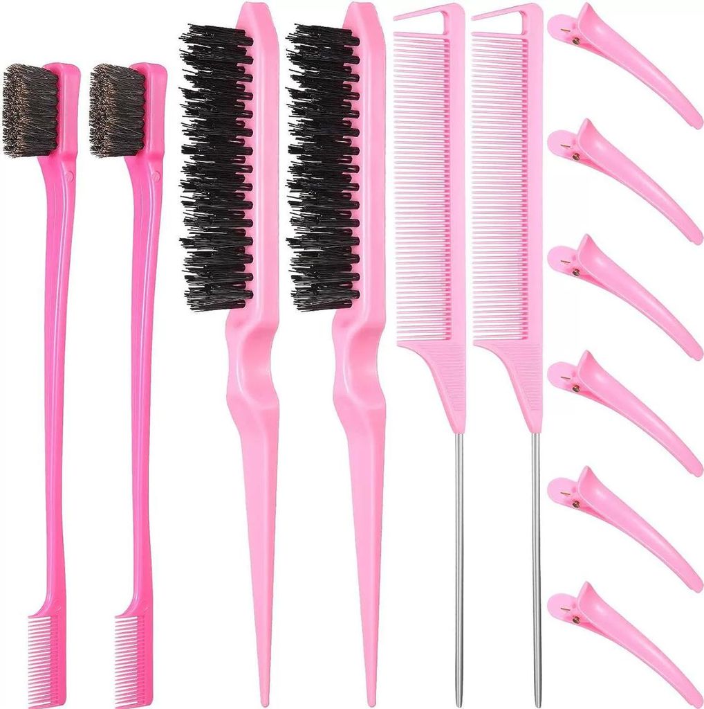 Haarkamm, Toupierbürste, Doppelkantenkamm, Haarnadel, für Zuhause, Friseure – 12 Stück