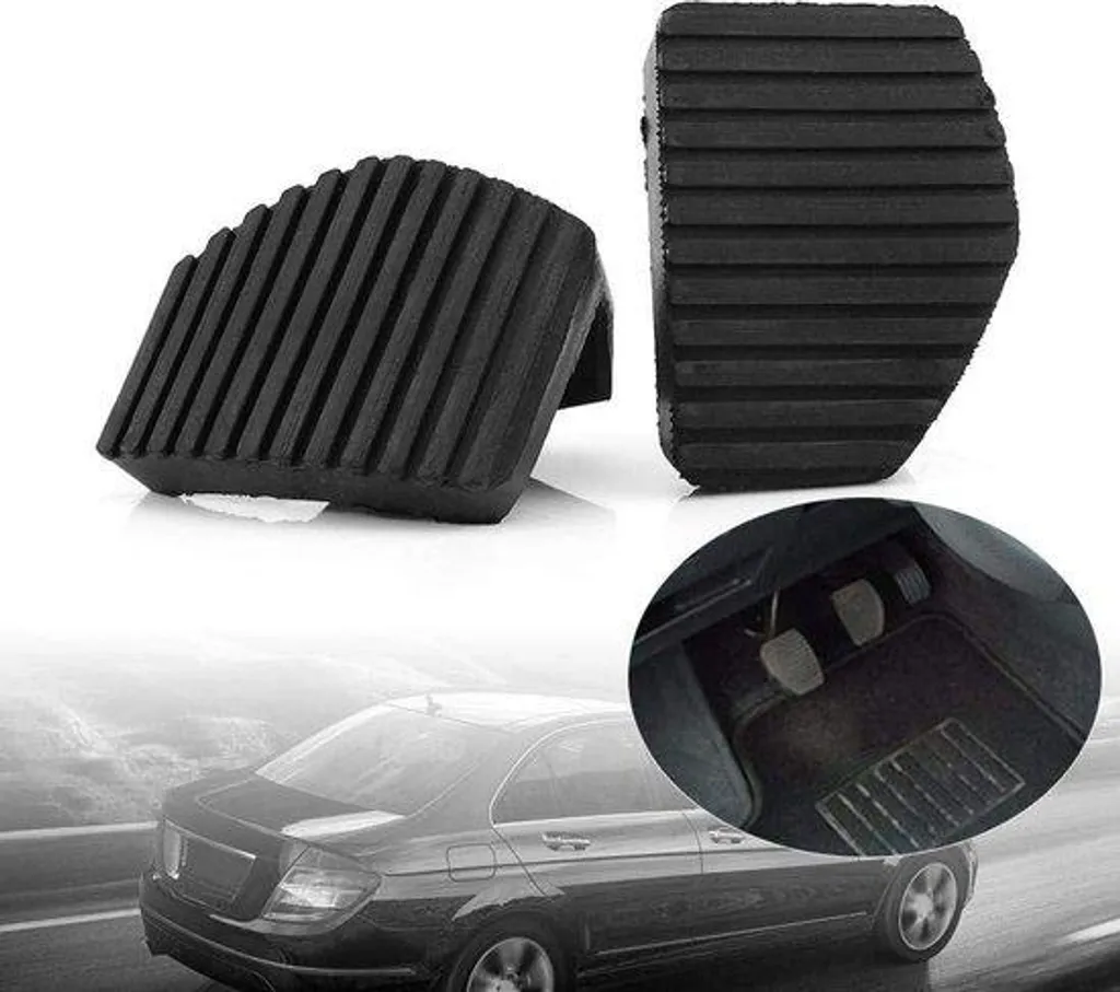 Couvre-Pédale de Frein Antidérapant en Caoutchouc Noir - Pack de 2 Pièces