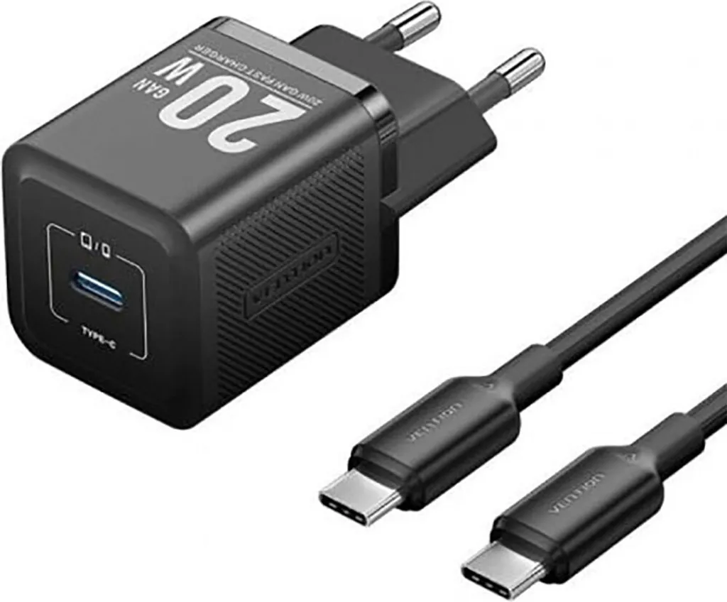 Caricabatterie Vention 20W USB-C GaN Silver - Rapido e Compatto - 2
