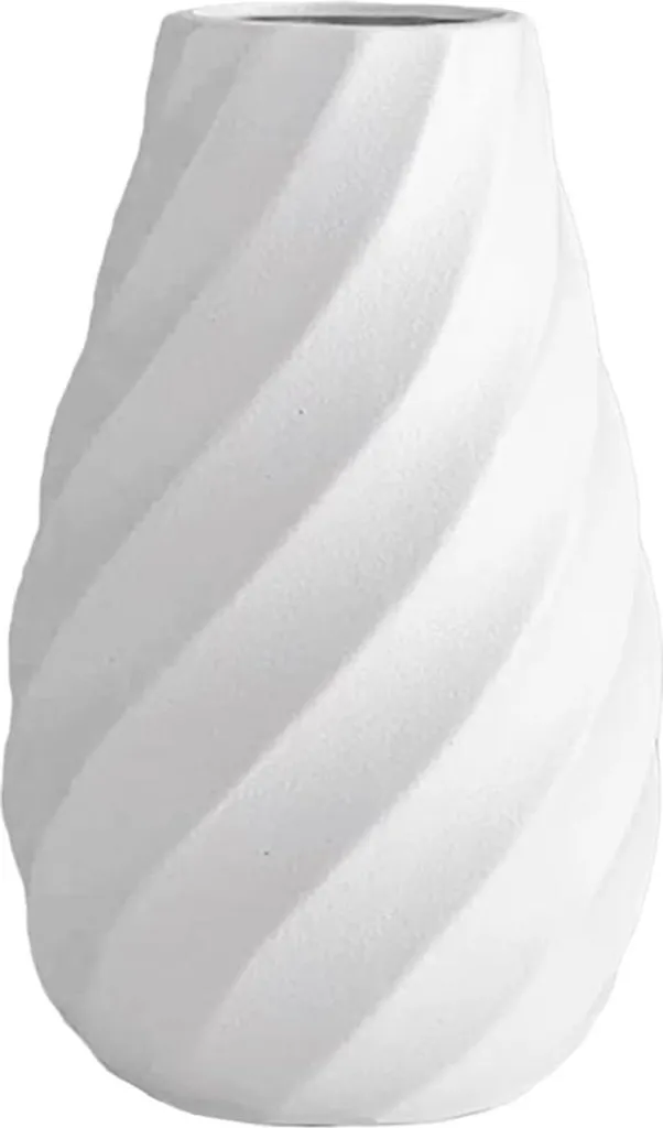 Vase décoratif blanc en céramique torsadée, accessoire maison moderne