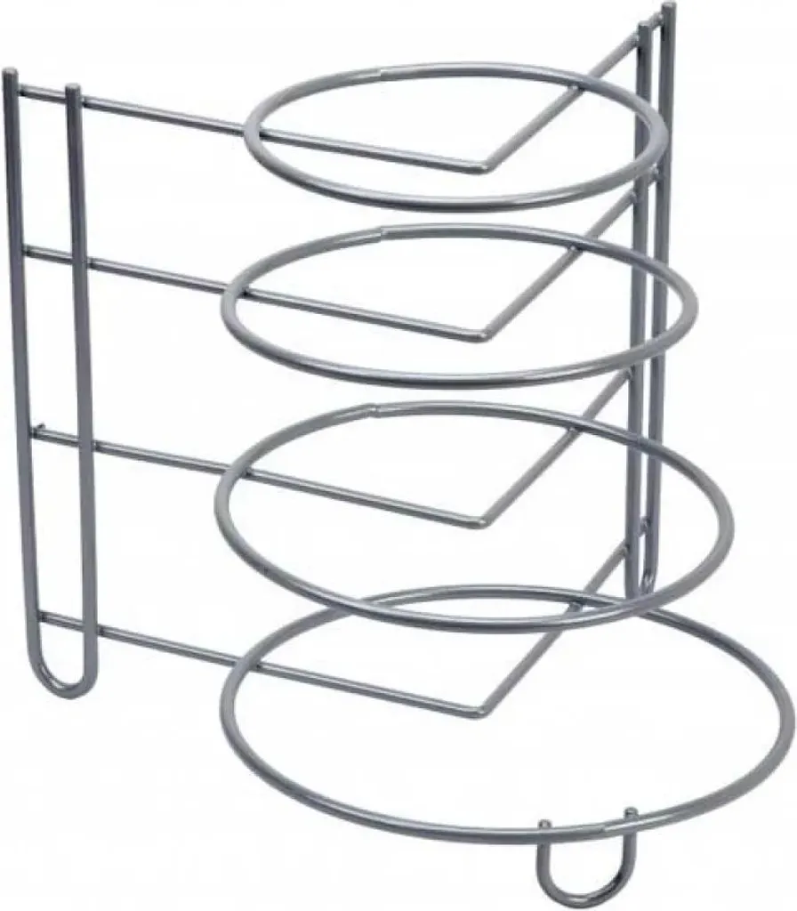 Sauvic Organizer Padelle 4 Livelli Argento | Design per Armadietti