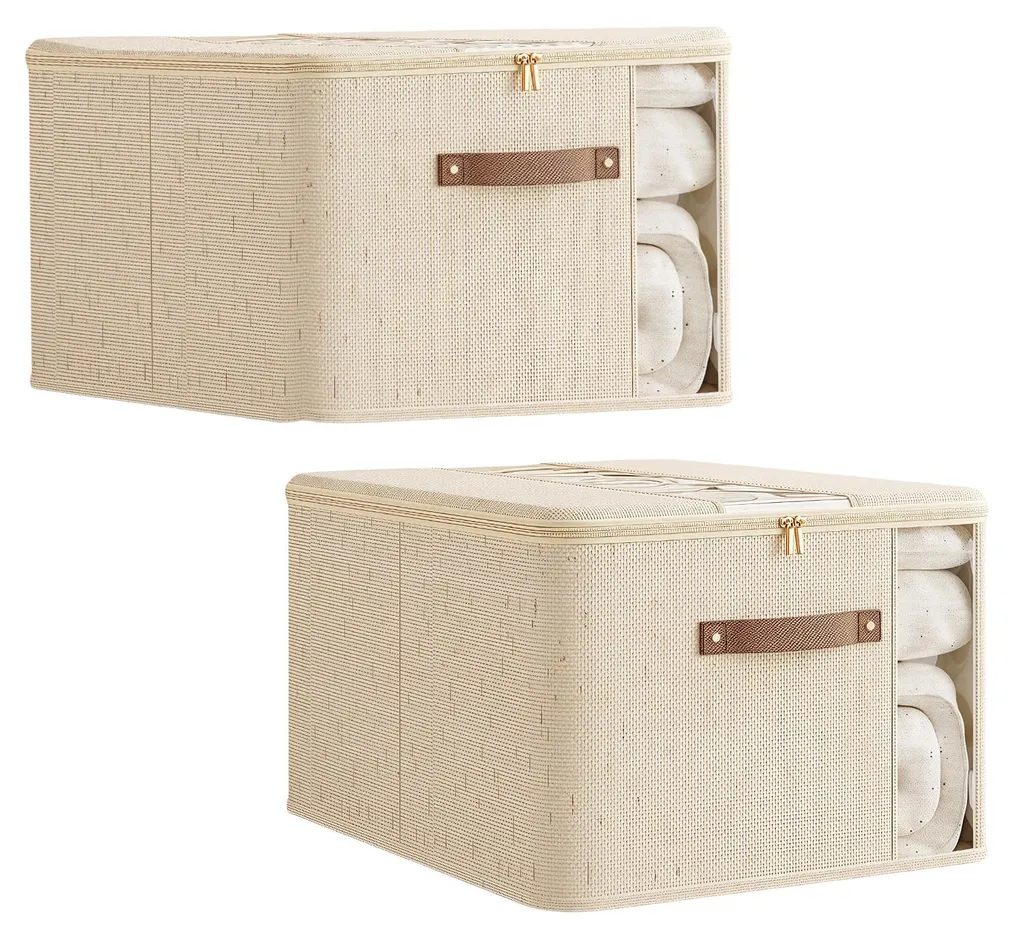 Boîtes de rangement pliables rigides en carton avec zip métallique