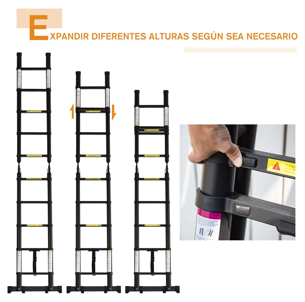 Échelle télescopique 3m20 stable et légère pour accès difficiles