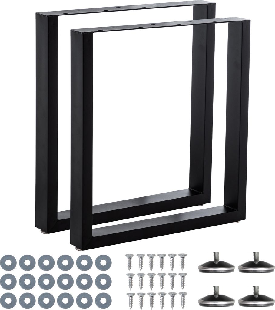2er Set Tischgestell 70x72 cm Tischbeine Tischkufen schwarz Produktbild 1