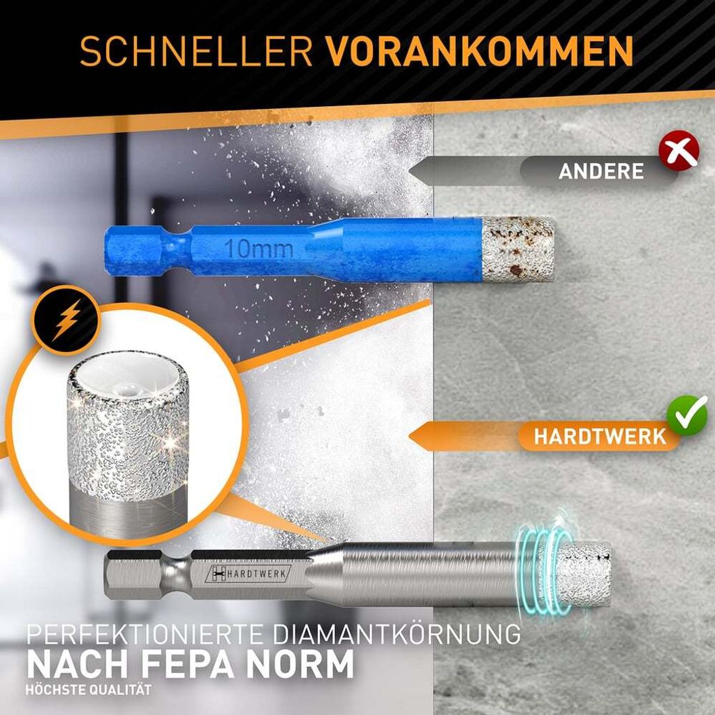 Fliesenbohrer Set 6mm 8mm 10mm Diamantbohrer Rundschaft Feinsteinzeug Bohrer für Keramik Granit Glas Porzellan Fliesen Inkelschleifer Fliesenbohrer Set 6mm 8mm 10mm Diamantbohrer Rundschaft Feinsteinzeug Bohrer für Keramik Granit Glas Porzellan Fliesen Inkelschleifer