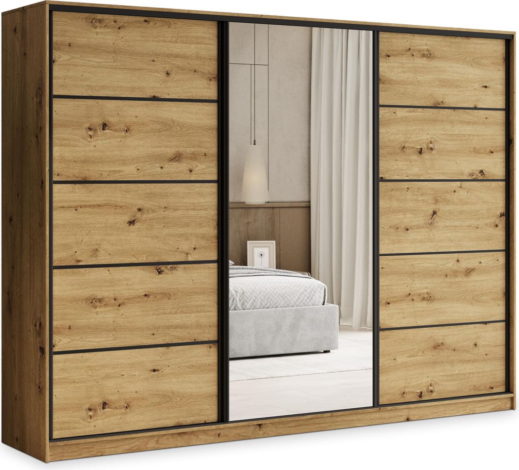 Masseno Schiebetürenschrank PINA 250/205/58 cm Produktbild 