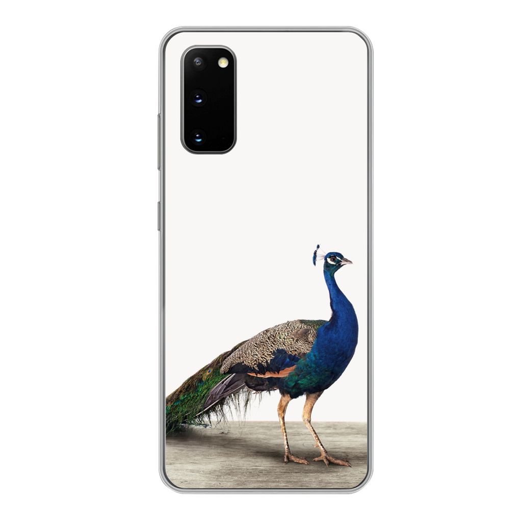 MuchoWow Handyhülle Schutzhülle Hülle für Samsung Galaxy S20 Pfau - Federn - Vogel - Kinder - Jungen - Mädchen Silikon Softcase Handy Hülle...