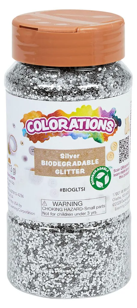 Paillettes argent biodégradables 113g pour coloration et cosmétique bio