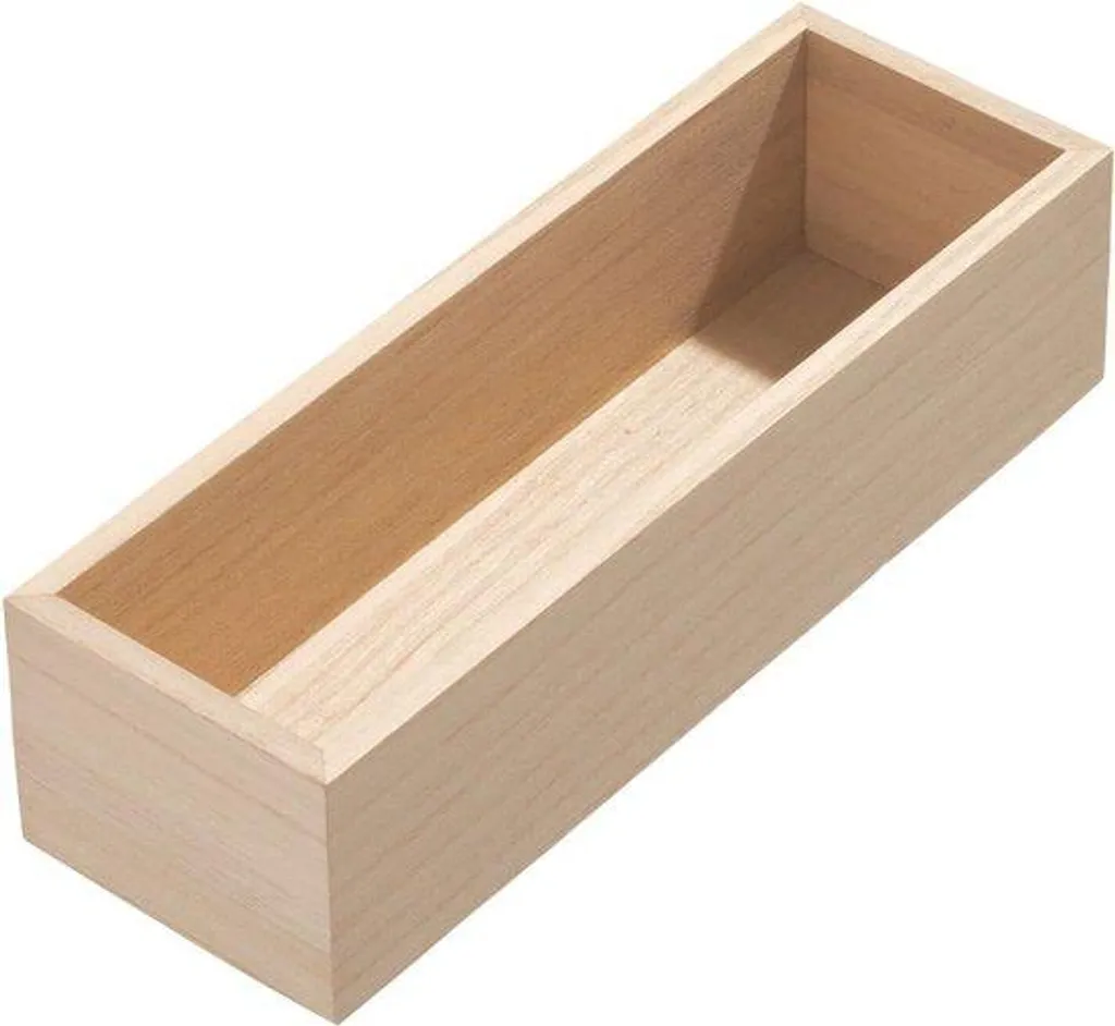 Organiseur de tiroir en bois de paulownia beige - 25x8,5x7 cm - Modèle L1