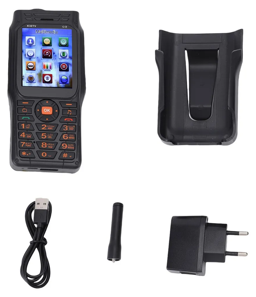 Téléphone Portable Écran 2,4 Pouces HD avec Triple SIM et Volume Élevé Noir