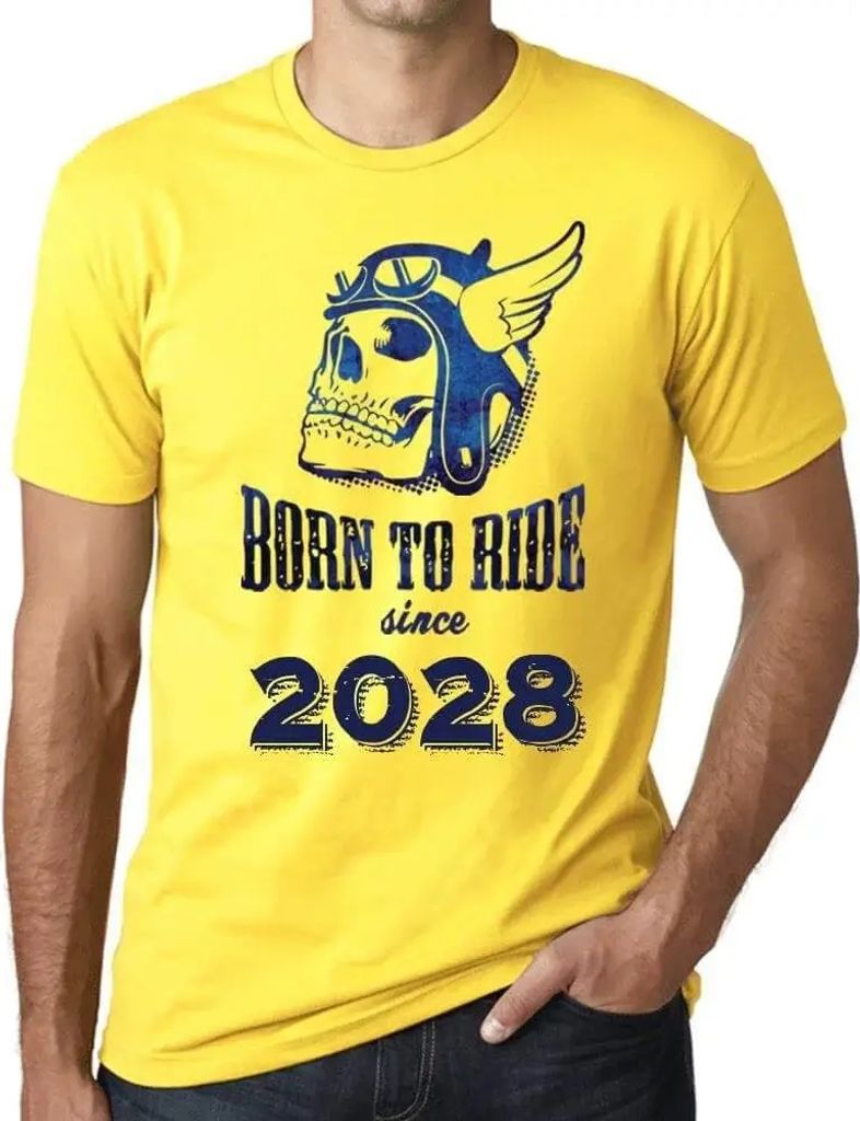 Herren Grafik T-Shirt Geboren um zu fahren seit 2028 – Born To Ride Since 2028 – Öko-Verantwortlich Vintage Jahrgang Kurzarm Lustige Druck Geb...