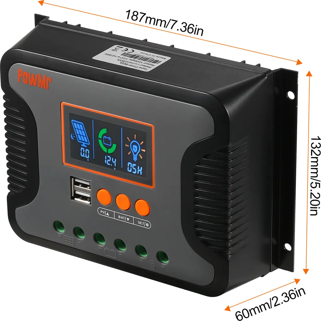 Contrôleur solaire 80A 12V/24V/48V idéal pour Van, Camping-car et Site