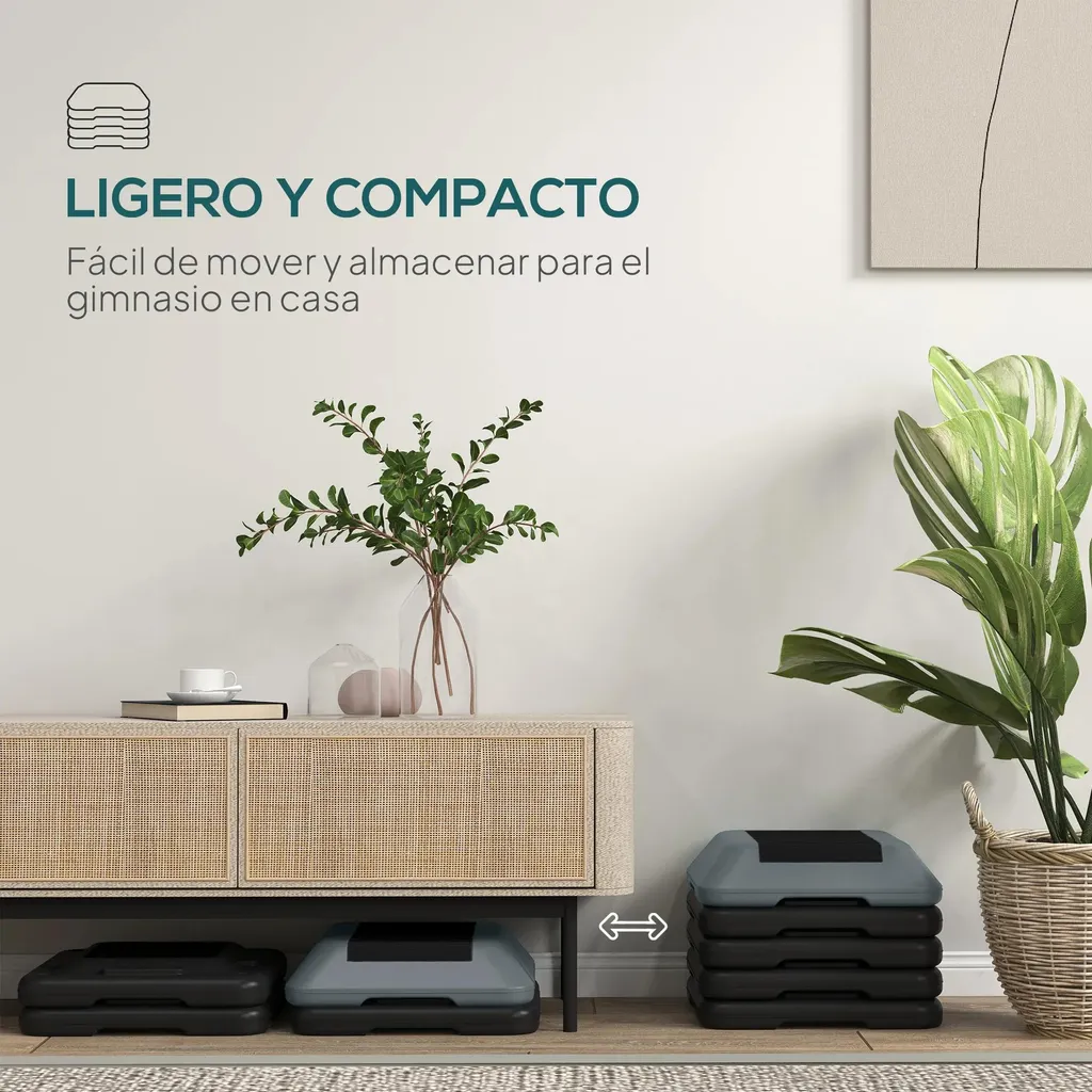 Stepper réglable en hauteur 10 à 30 cm avec surface antidérapante gris