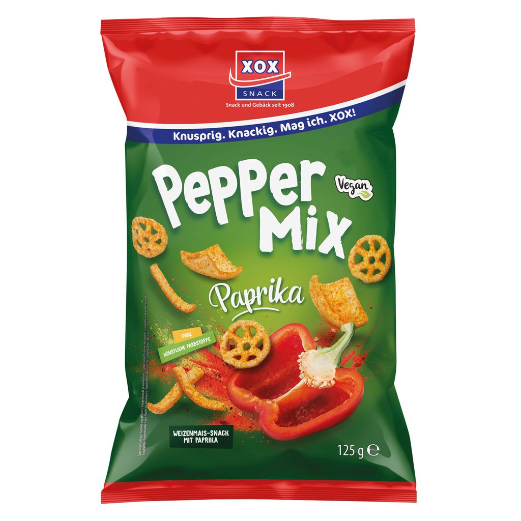 XOX Peppermix knuspriger Kartoffel Weizen Snack mit Produktbild 