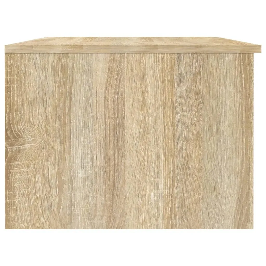 Table Basse Gain de Place Blanche et Chêne Sonoma Durable 102x50x36 cm