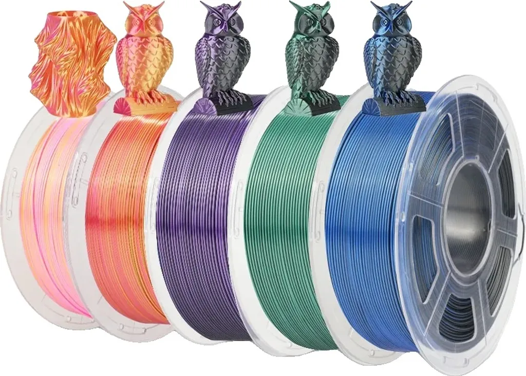 Filamento 3D JAYO Seta Bicolore Mix-3: Kit 5 Bobine 1.75mm Rainbow