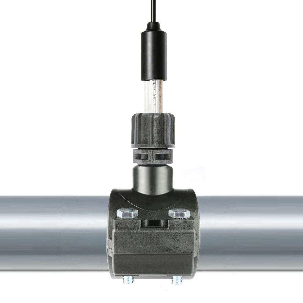 GT Elektrodenhalter PRO-H-T mit G1/2" Aussengewinde für 12mm Elektroden (Klemmverschraubung) und mit 50 mm Anbohrschelle