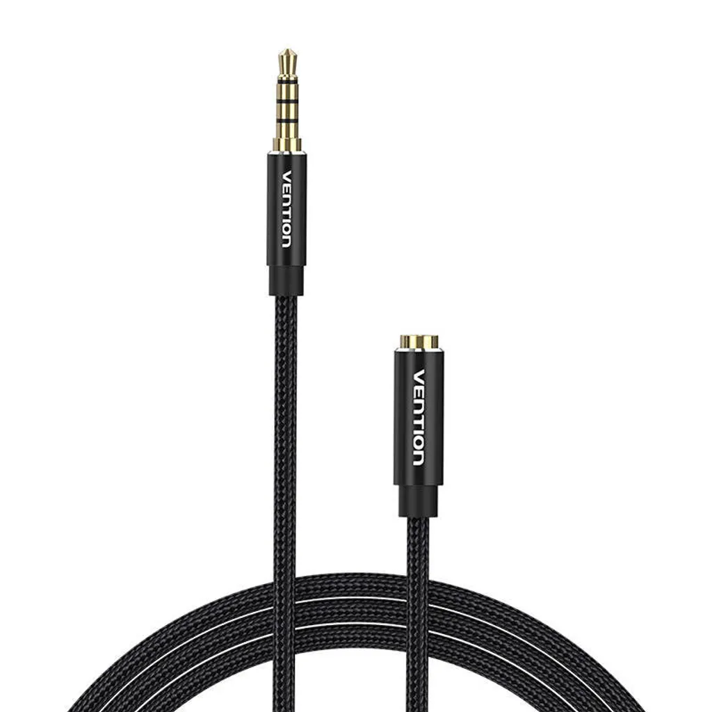 Prolunga Cuffie 3 Metri Vention - Jack 3.5mm Maschio Femmina TRRS Nero