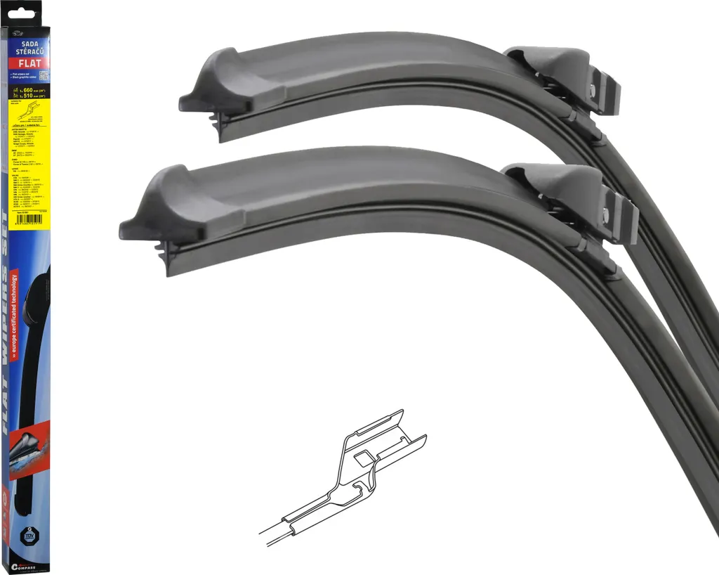 Offerta Spazzole Tergicristallo FLAT SET 660mm + 510mm | Visibilità Top