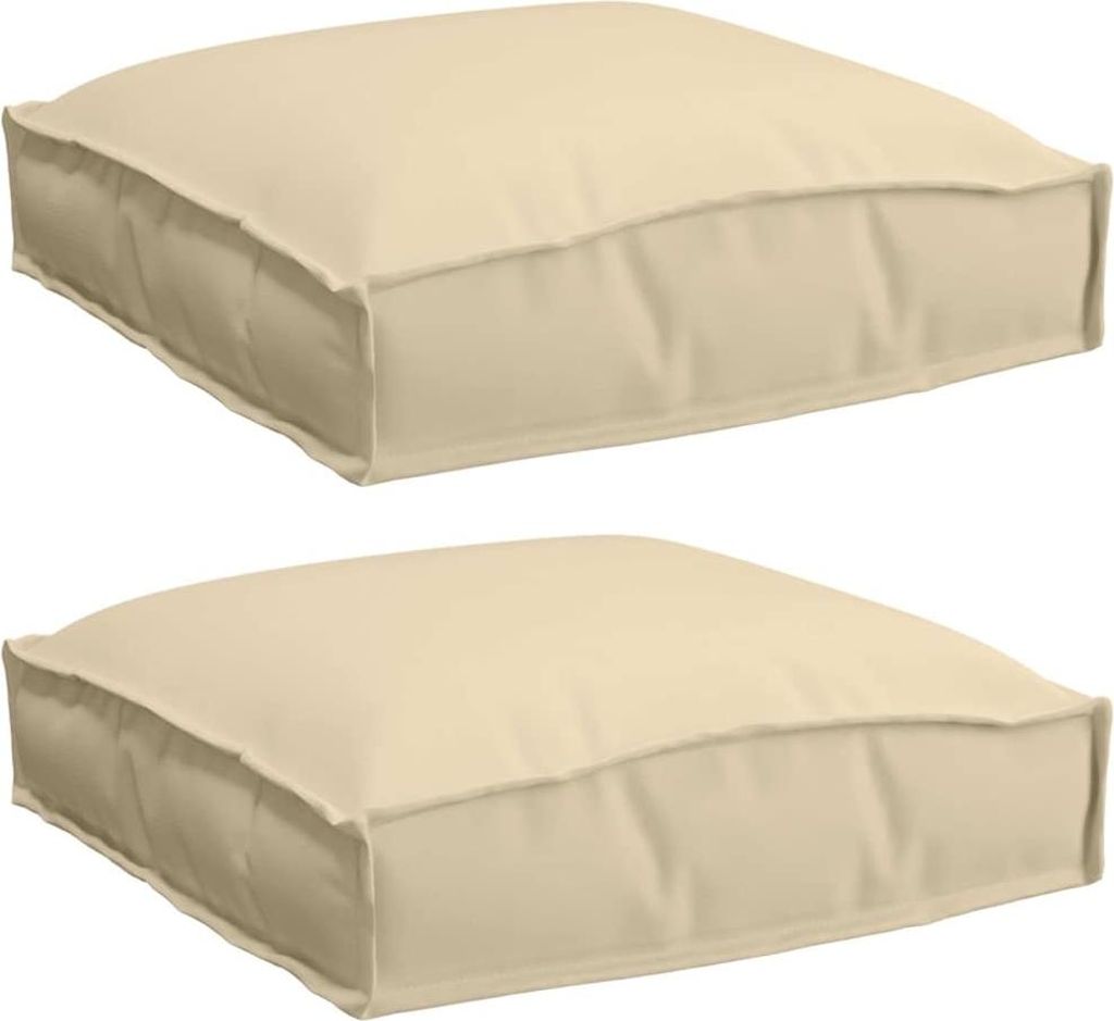 vidaXL Kissen 2 pcs Beige 40 x 40 x 8 cm Oxford-Stoff