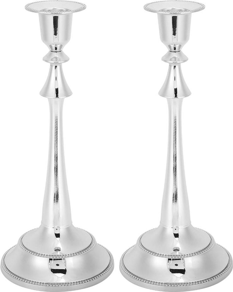 2pcs Innovative Europäische Style Single Head Candlestick Kerzenhalter Home Hochzeit Dekorationsilber