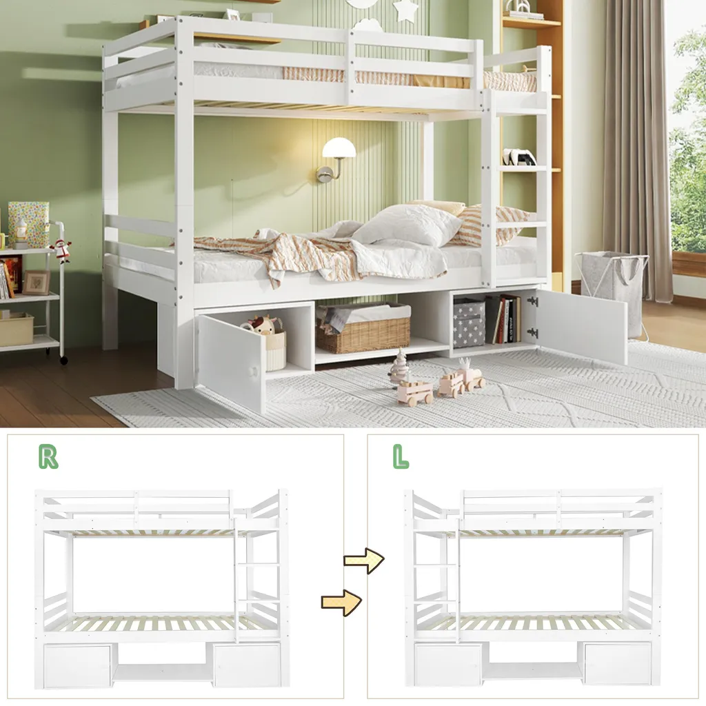 Lit superposé blanc 90x200cm : Gain de place idéal chambre enfant - 4