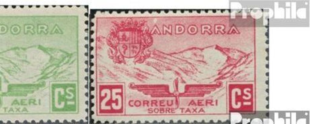 Briefmarken Andorra - Spanische Post 1932 Mi I-XII (kompl.Ausg.) nicht ausgegeben postfrisch Luftpost