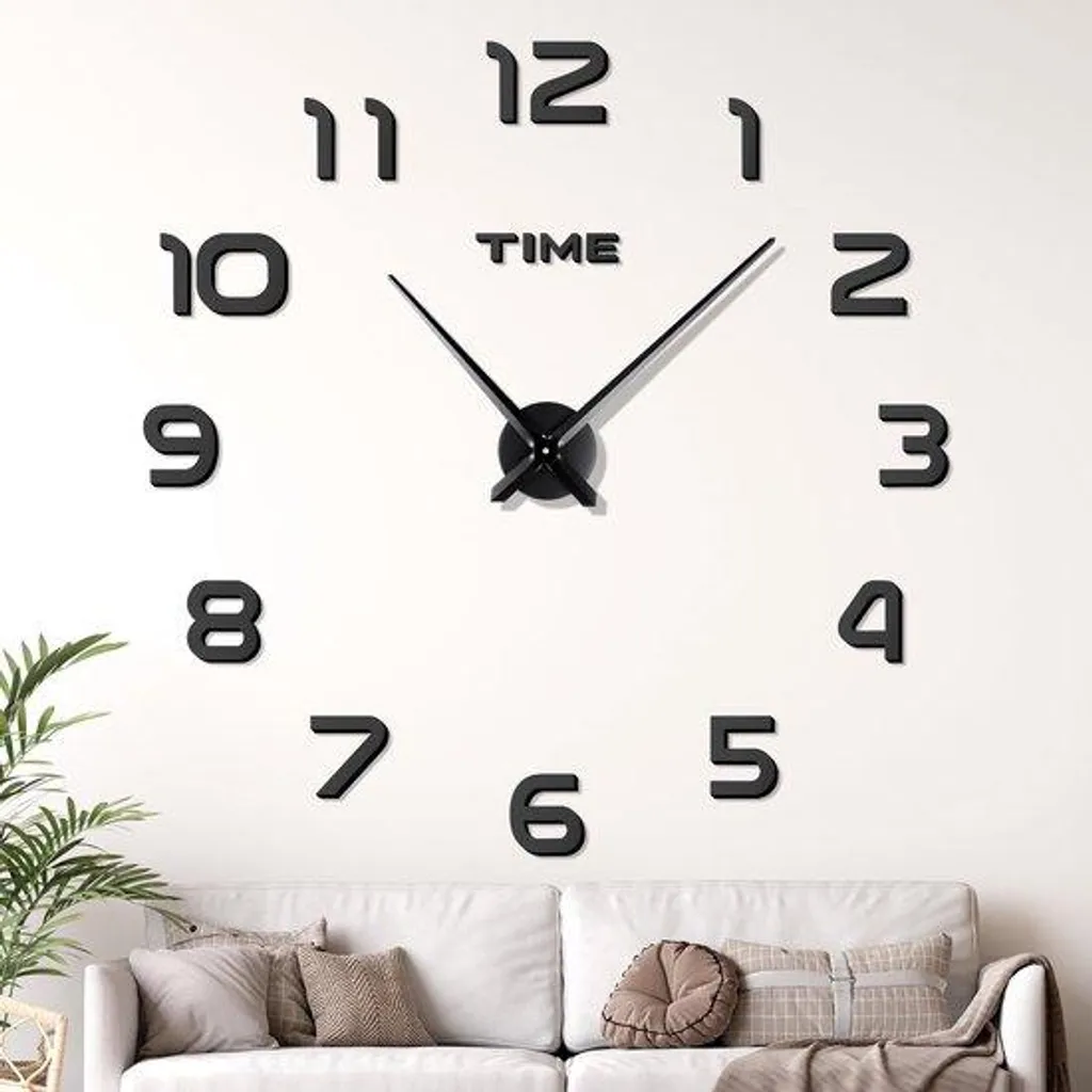 Horloge murale autocollante miroir : décorez sans percer vos murs XXL