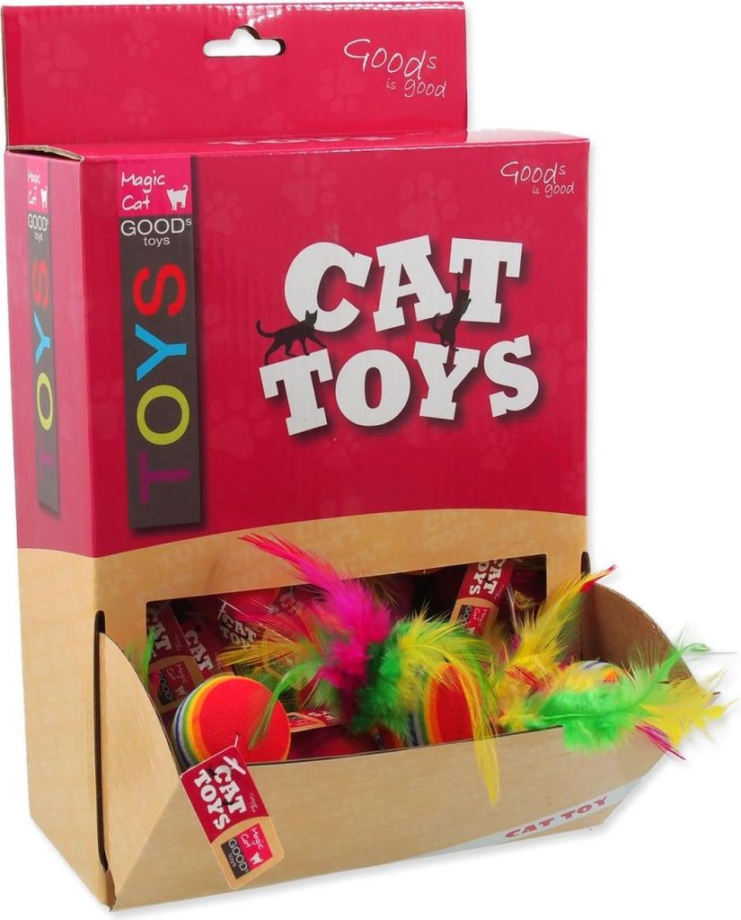 Display Toys MAGIC CAT Ball mit Federn 3,8 cm 60 Stück
