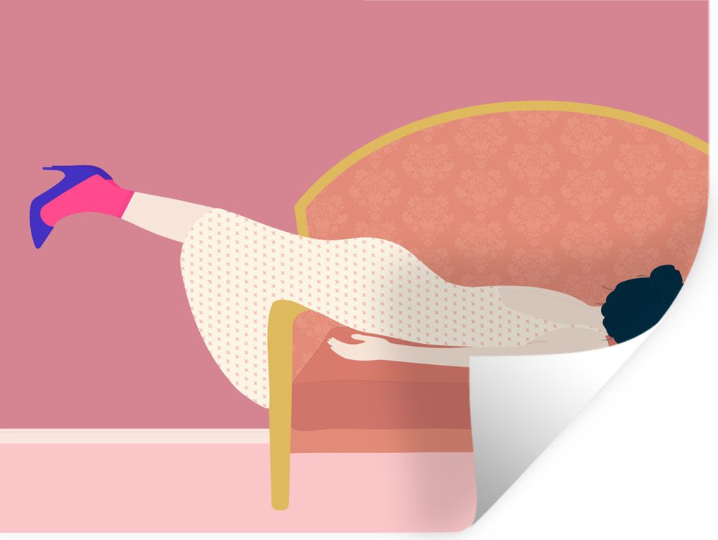 MuchoWow Wandtattoo Wandsticker Wandaufkleber Vintage - Frauen - Pastell 40x30 cm Selbstklebend und Repositionierbar - Faltenfrei