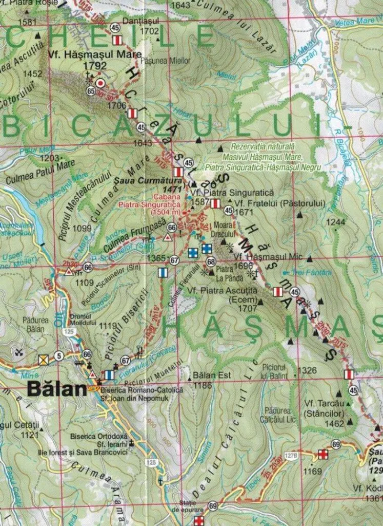 Carte de randonnée pour Giurgu et Hasmas 1:60 000 MN19 topo Schubert - 2
