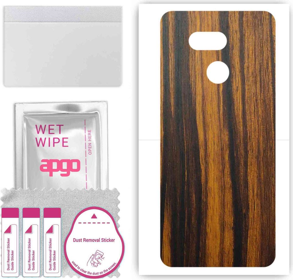 apgo Rückseite Schutzfolie, Skin, kompatibel mit HTC Desire 12s, Hinten Displayschutzfolie aus Vinylfolie, kratzfest, einfache Montage - Tigerwood