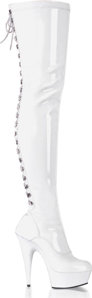 DELIGHT-3063 Damen Boots von Pleaser, Weiß , EU 40, US 10