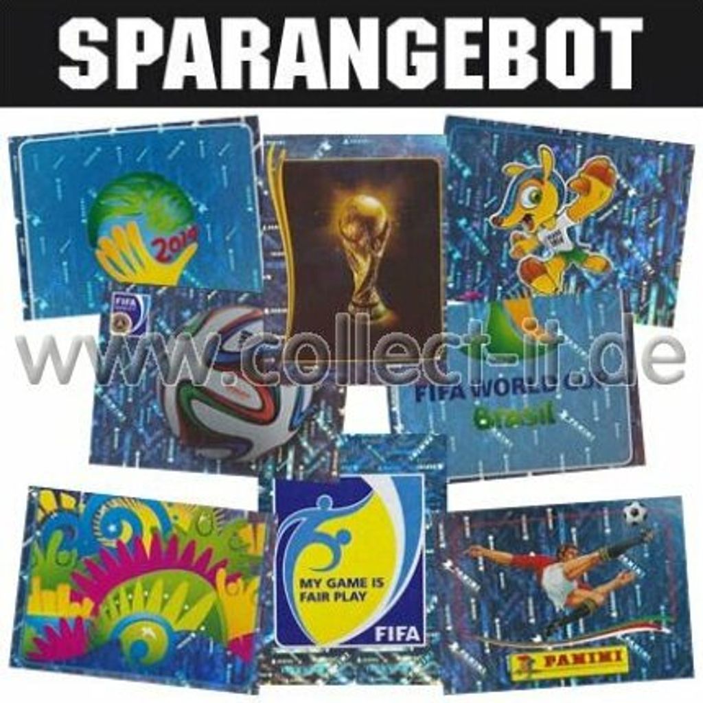 Panini WM 2014 - ALLE 8 ersten Glitzersticker (Sticker 000-007)