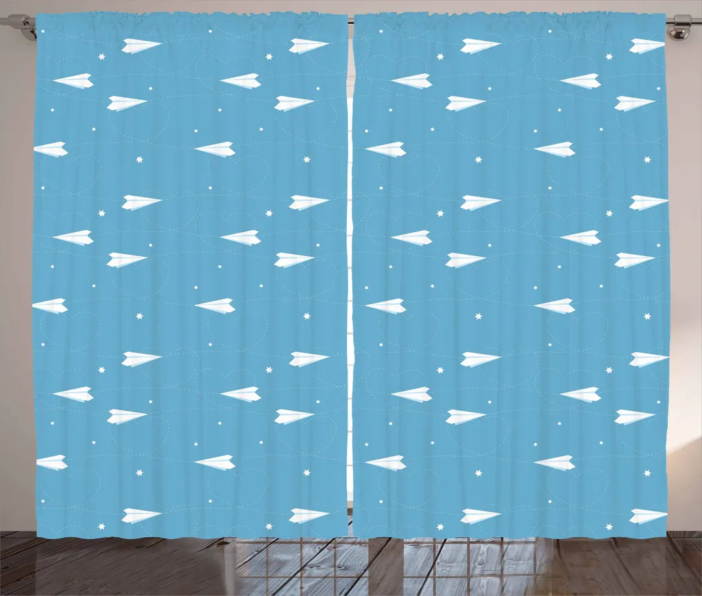 Tenda Bambini Aeroplani e Cuori ABAKUHAUS | 280x245 cm Blu/Bianco