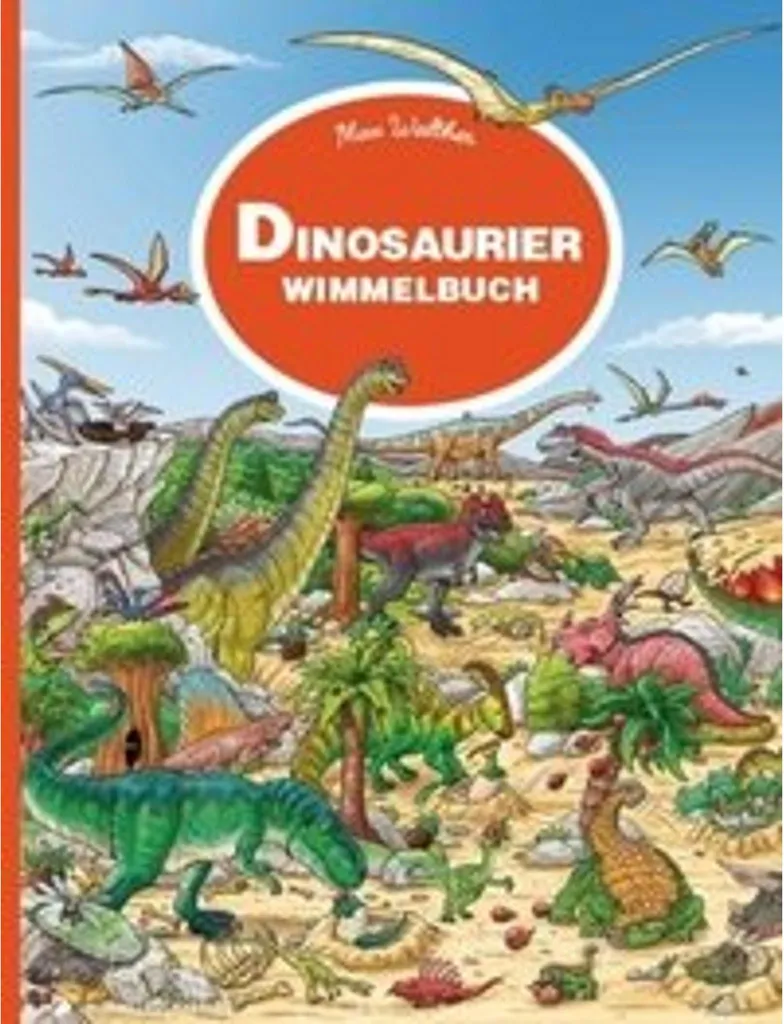 Livre d'images dinosaures fourmillant de détails pour enfant de 3 ans