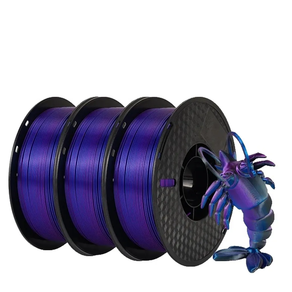 Filament 3D PLA de soie tricolore pour impressions artistiques I-3KG