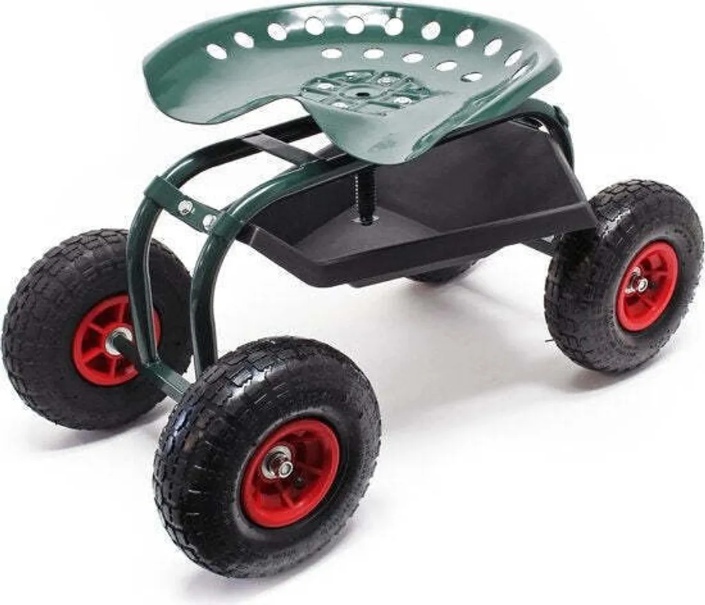 Merkloos Tabouret de Jardin Mobile avec Siège Pivotant à 360 Degrés