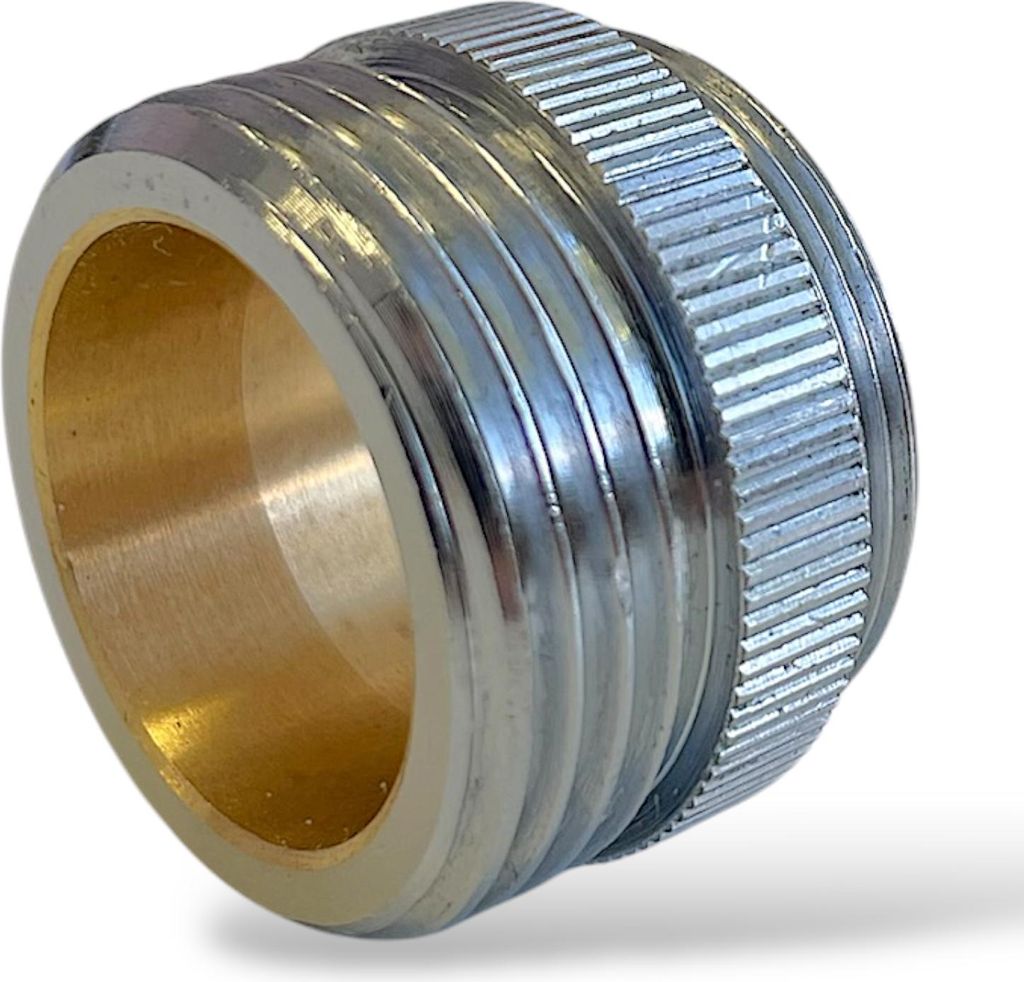 Adapter Übergangsstück für Armaturen Wasserhahn Messing verchromt M24x1 AG x 3/4" AG