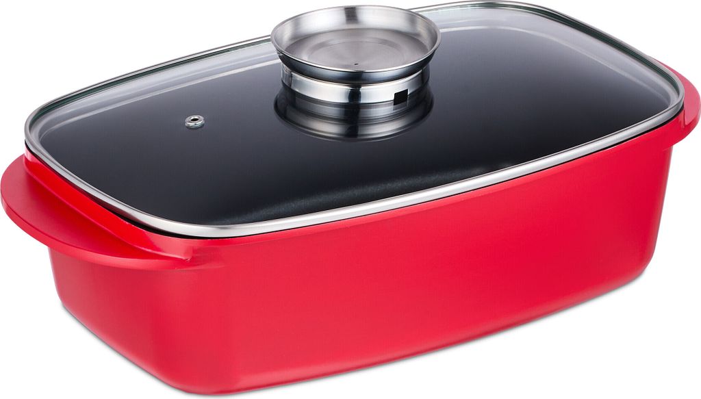 Rôtissoire Relaxdays avec couvercle, cocotte de 5 L, Image du produit 