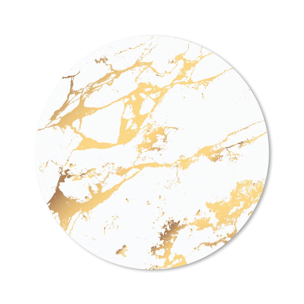 MuchoWow Mauspad Mousepad Marmor - Weiß - Gold - Luxus 30x30 cm - Mousepads - Maus Mat - Pad - Mausunterlage - Tischunterlage - Schreibtischmatten