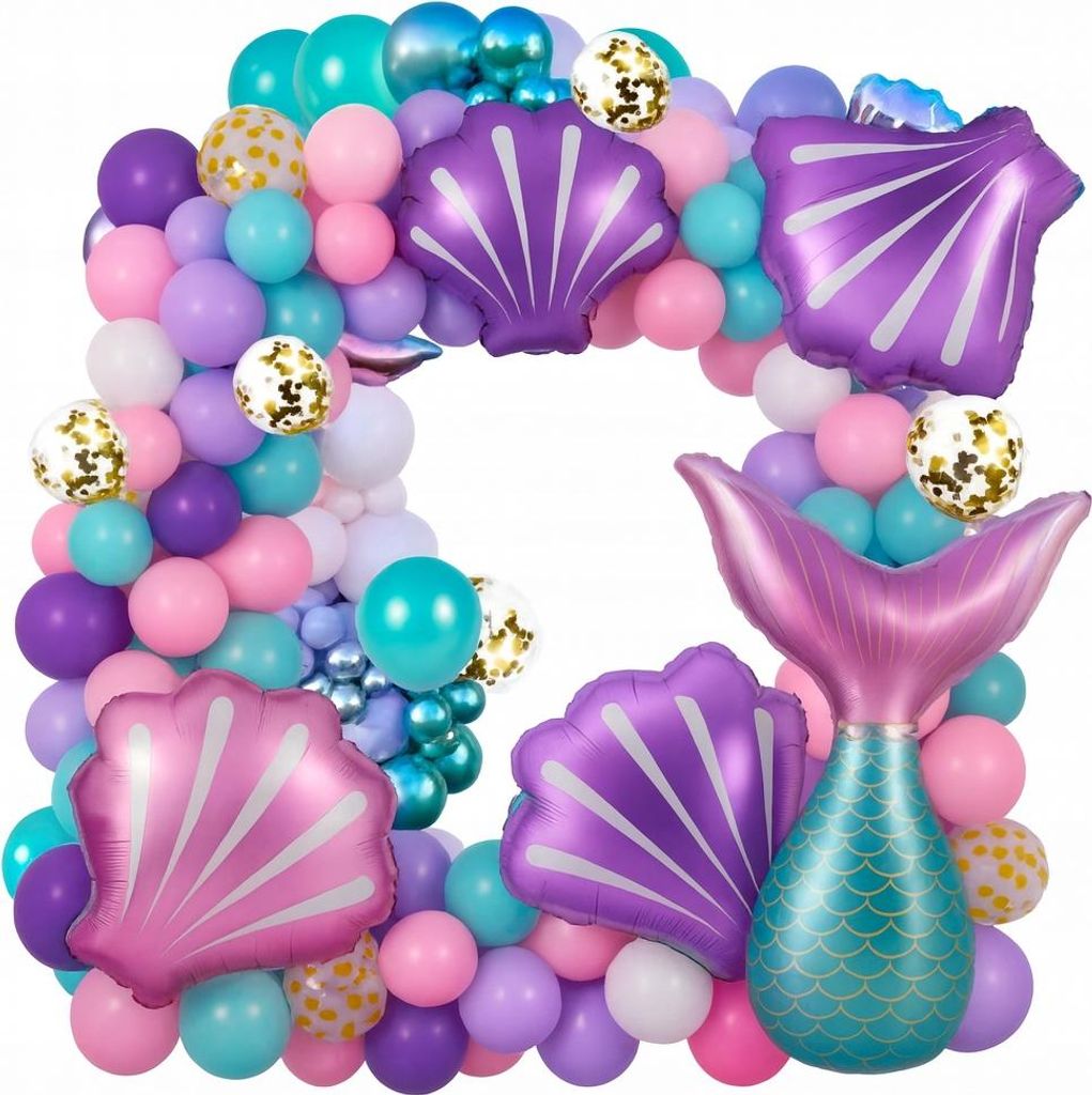 Balony Na Urodziny Syrenka Balon Zestaw Łuk Balonowy Zdjęcie produktu 