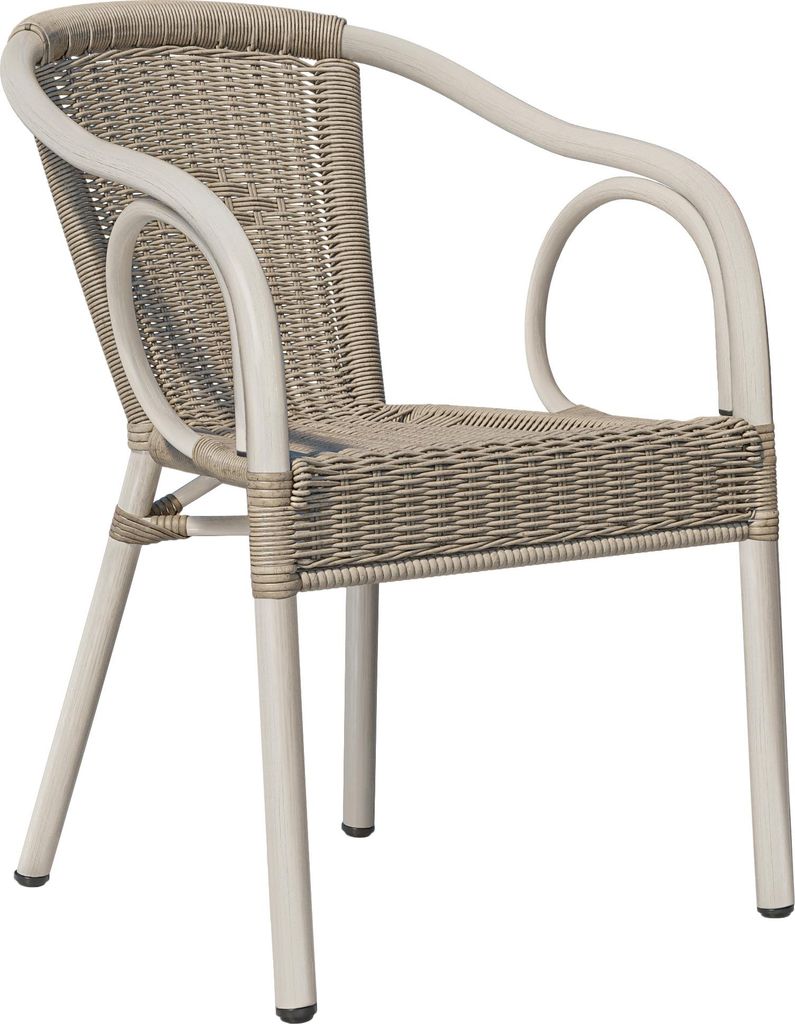 4er-Set ARGOS | Bistro Rattanstuhl | Grau | Rattan | Stapelbar | Gastro Rattanstuhl, Outdoor Rattanstuhl, Terrassen Rattanstuhl